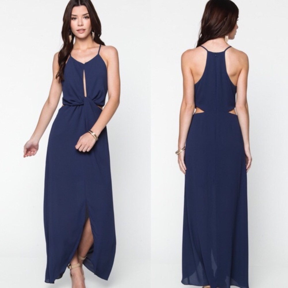 Everly Navy Knot Front Maxi
